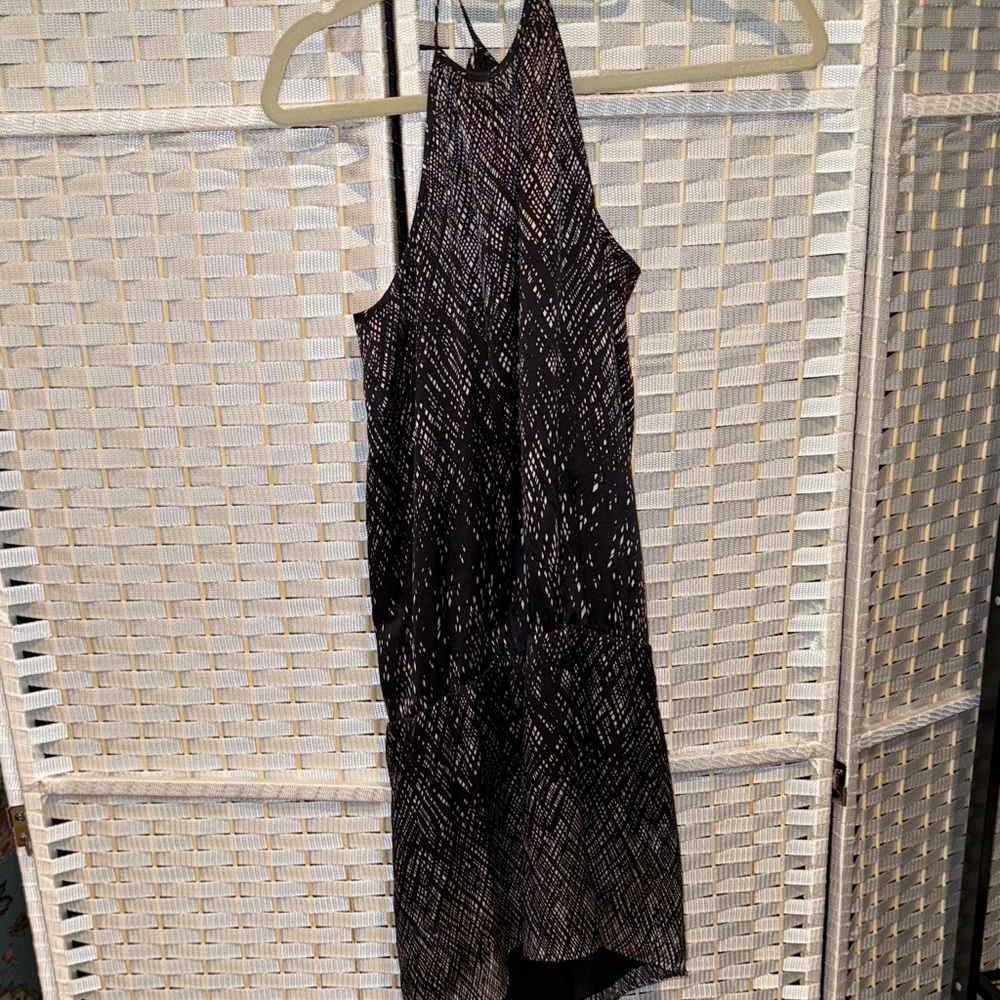 Elegant Black and White Halter Dress